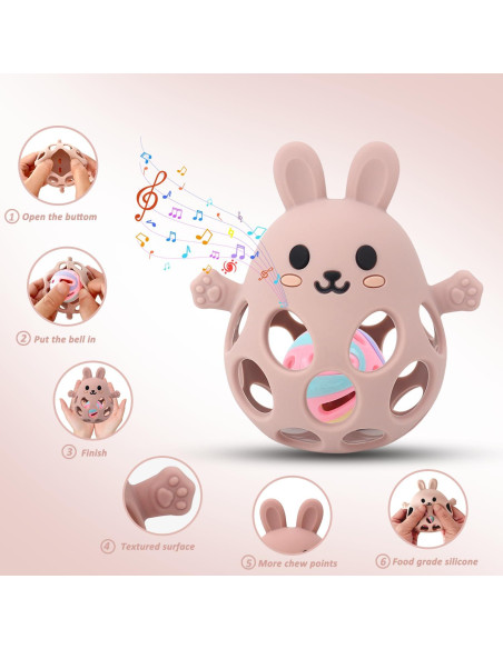 Mordedor de Silicona para Bebés Sichy - Conejo Rosa 0-6 Meses Mordedor de Silicona para Bebés Sichy - Conejo Rosa 0-6 Meses