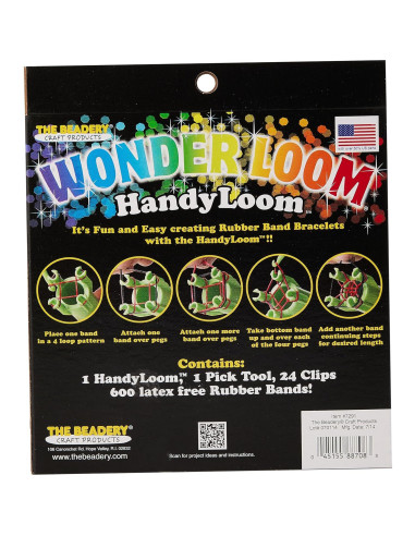 Telar Manual The Beadery con 600 Bandas de Goma y Clips