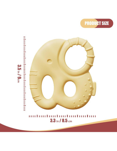 Mordedor de Silicona Elefante Amarillo Libre de BPA 0-12 Meses