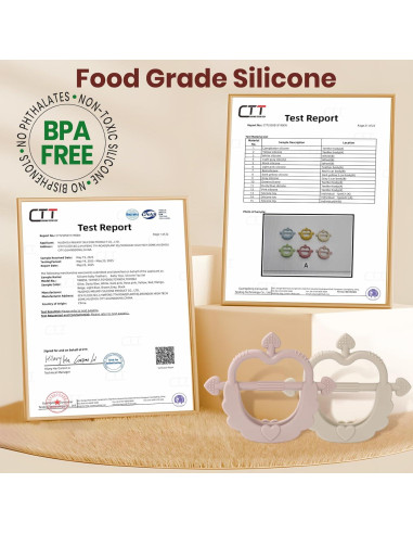 Mordedores de Silicona AULEGE 2Pack para Bebés 0-12 Meses