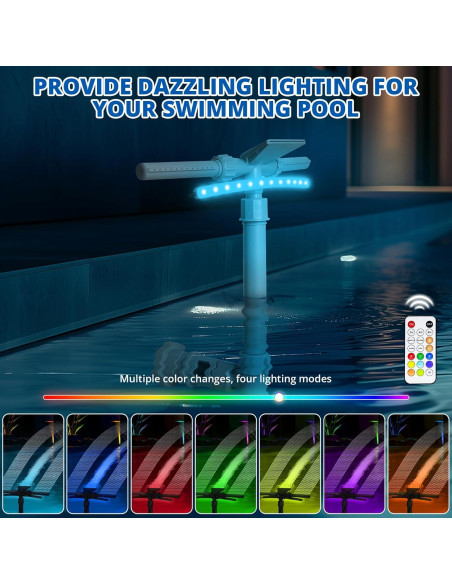 Fuente solar para piscina Genérico WPF-402S con luces RGB Fuente solar para piscina Genérico WPF-402S con luces RGB