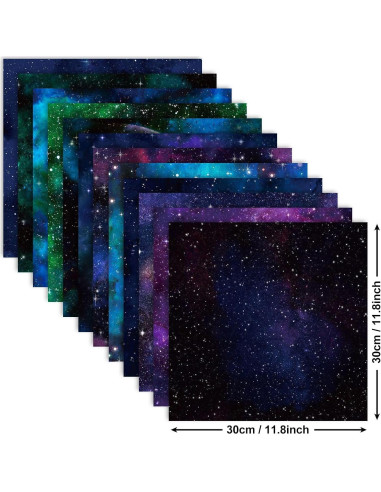 Bloc de Papel de Scrapbook iKammo 30.5x30.5cm - 24 Hojas Estrelladas