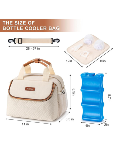Bolsa de Enfriamiento de Leche Materna BABEYER 8.6L Crema Bolsa de Enfriamiento de Leche Materna BABEYER 8.6L Crema