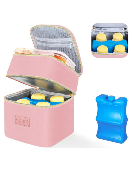 Bolsa de Enfriamiento PIIOSER Rosa para Leche Materna 4 Biberones Bolsa de Enfriamiento PIIOSER Rosa para Leche Materna 4 Biberones