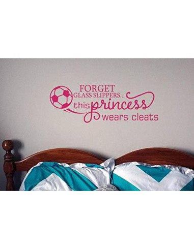 Calcomanías de Fútbol Princesa Wall Decor 58.4x20.3 cm Rosa