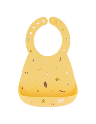 Babero de Silicona Bumkins para Bebés 6-24 Meses - Equipo de Camping