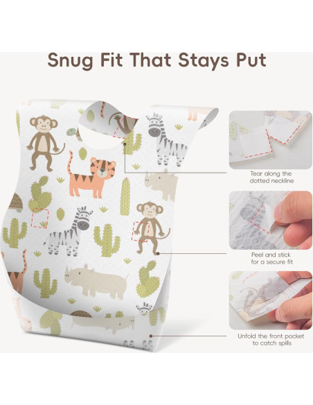 Baberos Desechables KIIS para Bebés - Impermeables y Ajustables (20 PCS) Baberos Desechables KIIS para Bebés - Impermeables y Ajustables (20 PCS)