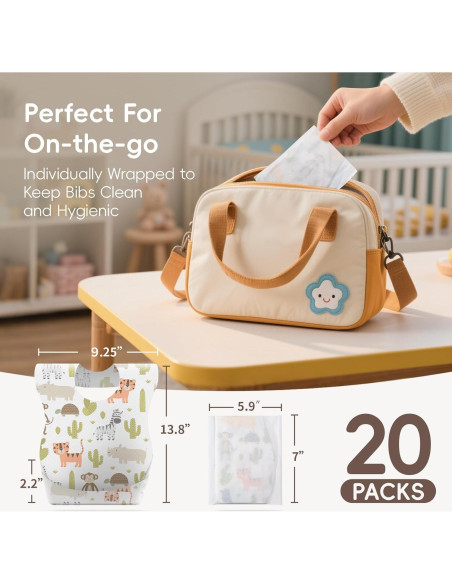 Baberos Desechables KIIS para Bebés - Impermeables y Ajustables (20 PCS) Baberos Desechables KIIS para Bebés - Impermeables y Ajustables (20 PCS)