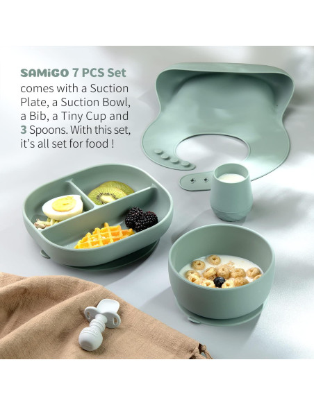 Conjunto de Alimentación Silicona SAMiGO 7 Piezas 6+ Meses Conjunto de Alimentación Silicona SAMiGO 7 Piezas 6+ Meses