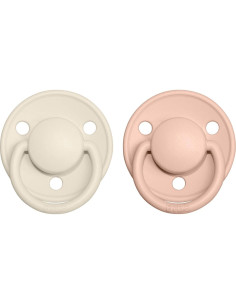 Chupetes BIBS De Lux Set 2 Silicona Marfil Sonrosado 0-36m 2