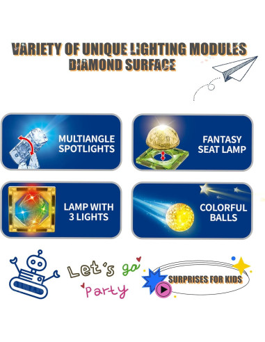 Bloques de Construcción Magnéticos Iluminados BINZKBB 110PCS