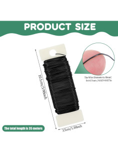 Alambre Floral Negro 22 Calibre Aiyorse 35 Metros DIY 2