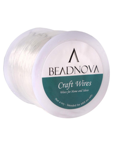Cordón Elástico Transparente BEADNOVA 0.8mm 100m para Joyería