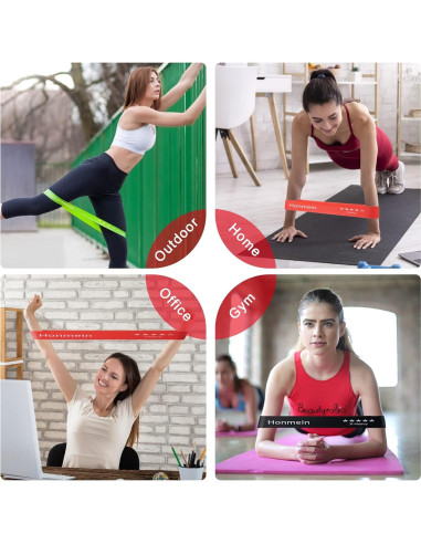Bandas de Resistencia Honmein 5 Niveles para Fitness en Casa