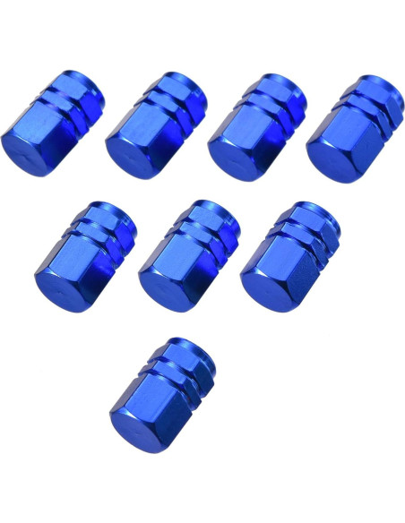 Tapas de Válvula de Neumático EBOOT 8 Piezas Aluminio Azul Tapas de Válvula de Neumático EBOOT 8 Piezas Aluminio Azul