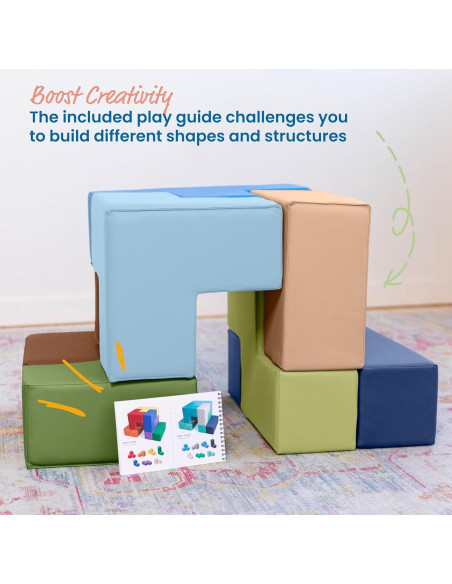 Bloques de Construcción ECR4Kids SoftZone 7 Piezas Tonos Tierra Bloques de Construcción ECR4Kids SoftZone 7 Piezas Tonos Tierra