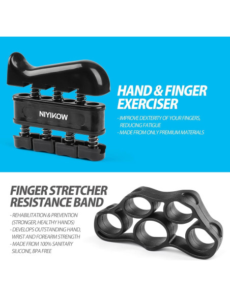 Kit de Fortalecedor de Agarre de Mano NIYIKOW - 5 Piezas Kit de Fortalecedor de Agarre de Mano NIYIKOW - 5 Piezas