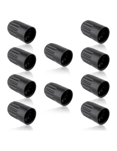 MOTOALL 10 Tapas de Válvula de Neumático TPMS Negro 22.96g
