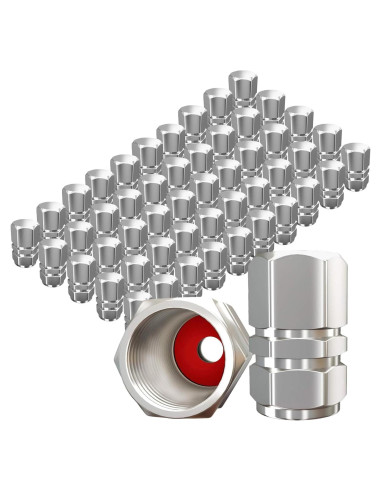 50 Tapones de Válvula de Neumático Z-oneMart Hexagonales