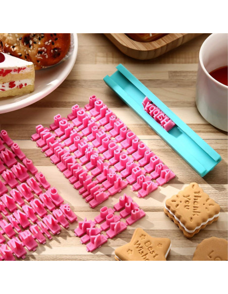 Set de Sellos de Galleta Patelai 225 Piezas Letras y Números Set de Sellos de Galleta Patelai 225 Piezas Letras y Números