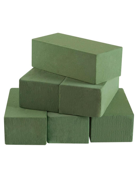 Bloques de Espuma Floral Verde 20x10x7.5 cm - 6 Pcs para Arreglos Bloques de Espuma Floral Verde 20x10x7.5 cm - 6 Pcs para Arreglos