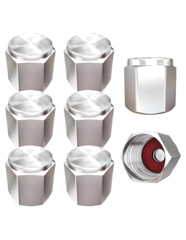 8 Tapones de Válvula de Neumático SMILFUY de Latón con O-Ring
