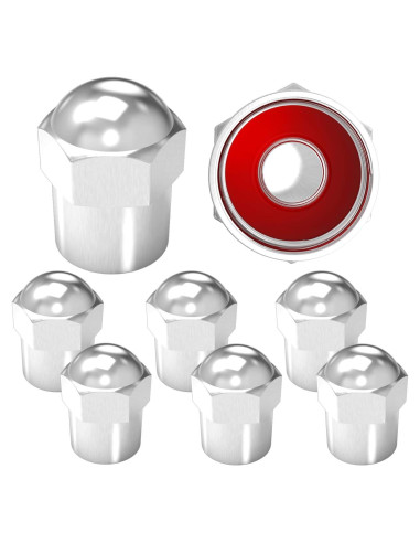 Tapas de Válvula de Neumático SAMIKIVA - Paquete de 8, Cromadas