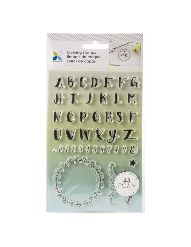 Sellos Transparentes Momenta Alfabeto y Corona 43 Piezas