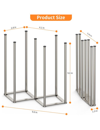 Soporte Plegable para Secar Botellas KORRTFID Acero Inoxidable