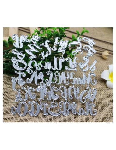 Troqueles de Metal Acfun 26 Letras Alfabeto 15x14cm Plata