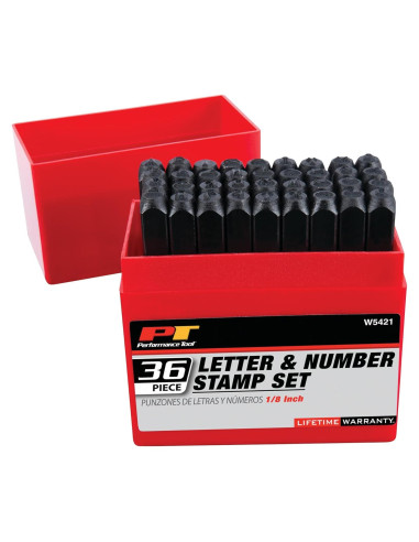 Juego de estampado de letras y números Performance Tool W5421 36 piezas