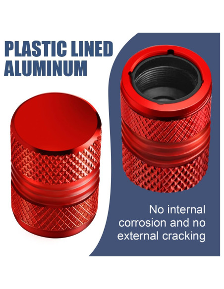 Tapas de Válvula de Neumático ESYVALVE 8 Piezas Rojo Universal Tapas de Válvula de Neumático ESYVALVE 8 Piezas Rojo Universal