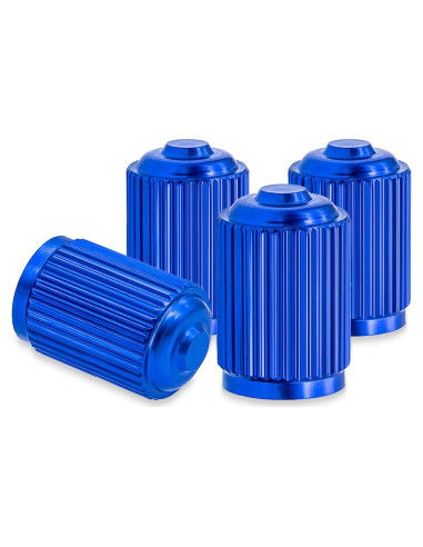 4 Tapones de Válvula de Neumático MEAJOO Aluminio Azul