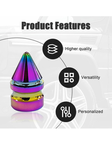 Ziciner Tapas de Válvula de Neumático de Coche 4 PCS Colorido