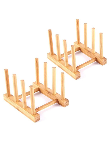 Soporte de Plato de Madera de Bambú YWSHF 2 Pcs Ecológico