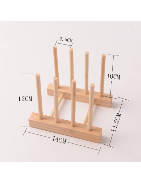 Soporte de Plato de Madera de Bambú YWSHF 2 Pcs Ecológico Soporte de Plato de Madera de Bambú YWSHF 2 Pcs Ecológico