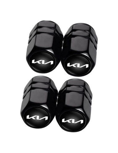 4 Tapones de Válvula de Neumático UBDVBMYZ Metal Negro