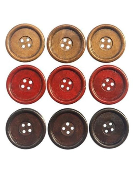 Botones Redondos de Madera Chenkou Craft 40mm 30pcs Mezcla Botones Redondos de Madera Chenkou Craft 40mm 30pcs Mezcla