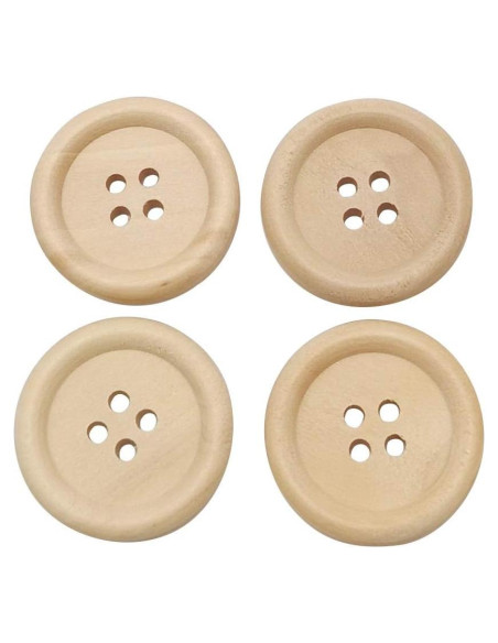 Botones Redondos de Madera Natural Chenkou Craft 25mm 40pcs Botones Redondos de Madera Natural Chenkou Craft 25mm 40pcs
