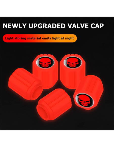 12 Tapones de Válvula de Neumático XINLIYA Rojo Fluorescente 12 Tapones de Válvula de Neumático XINLIYA Rojo Fluorescente