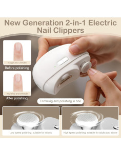 Cortador de Uñas Eléctrico Automático Wenzhou 2 en 1 Blanco 2