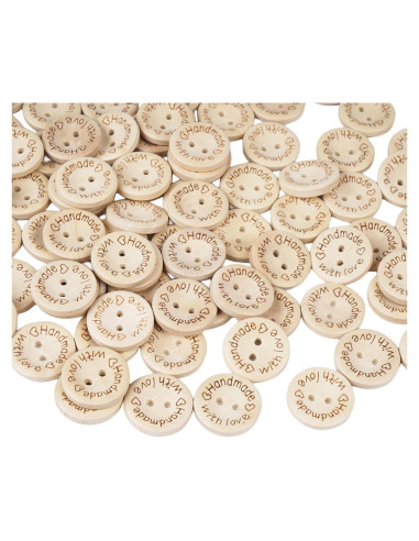 Botones de Madera Chenkou Craft 100pcs 25mm Hechos a Mano