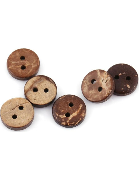 Botones de Concha de Coco Marrón 10mm - 400 Pcs ZJchao Botones de Concha de Coco Marrón 10mm - 400 Pcs ZJchao
