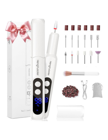 Kit de Taladro de Uñas Eléctrico HengYuaoler Inalámbrico 3 Velocidades