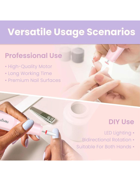 Kit de Taladro de Uñas Eléctrico HengYuaoler Inalámbrico 3 Velocidades Kit de Taladro de Uñas Eléctrico HengYuaoler Inalámbrico 3 Velocidades