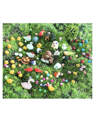 101 Piezas Animales Miniatura JKanruh para Jardín de Hadas