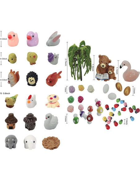 101 Piezas Animales Miniatura JKanruh para Jardín de Hadas 101 Piezas Animales Miniatura JKanruh para Jardín de Hadas