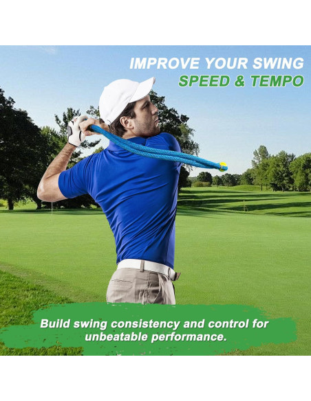 Entrenador de Swing de Golf Cusprtm con Cuerda Azul Entrenador de Swing de Golf Cusprtm con Cuerda Azul