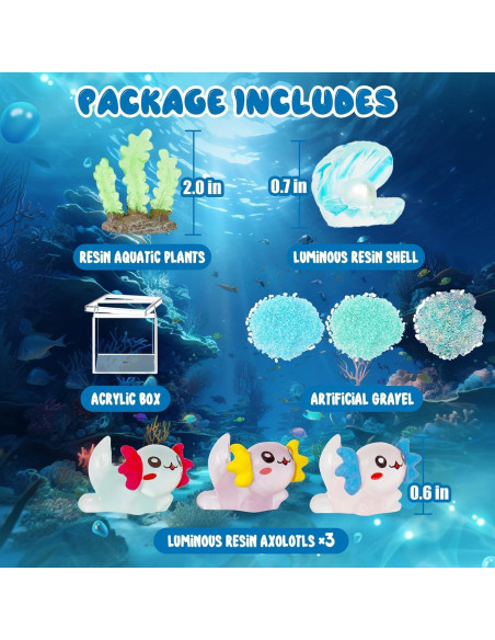 Kit DIY Acuario Mini Axolote Hiawbon - Figuras que Brillan Kit DIY Acuario Mini Axolote Hiawbon - Figuras que Brillan