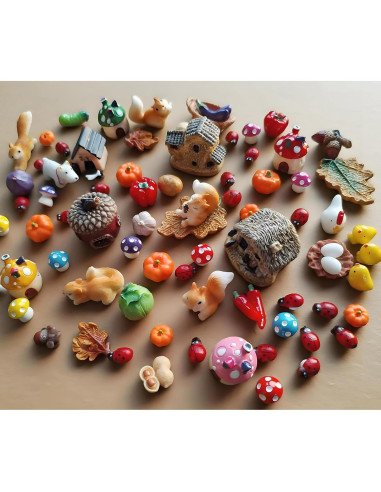 Kit de Jardín de Hadas 78PCS RFSRZ Mini Figuras de Resina
